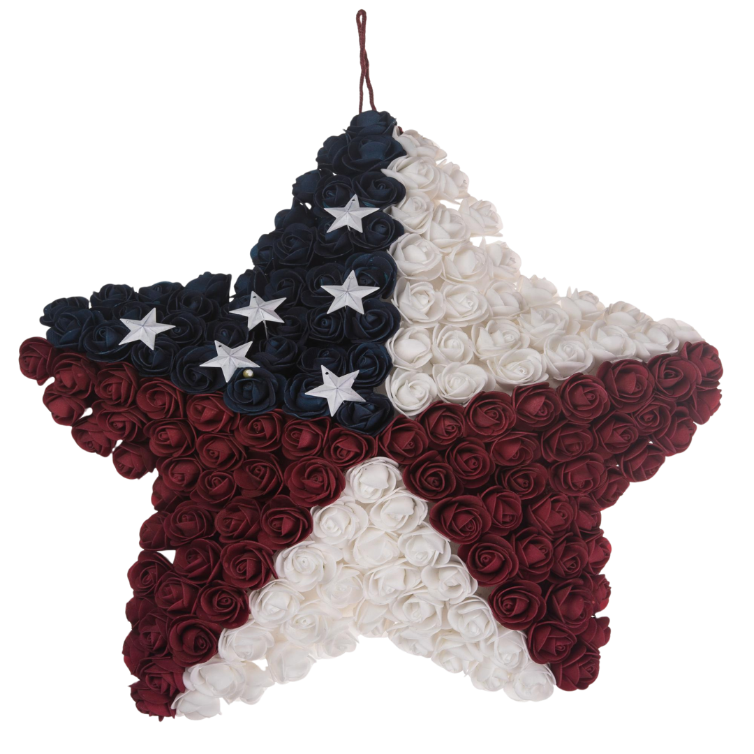 18" Styro Silk Rose Star Decor Transpac Brands