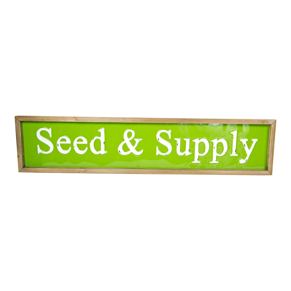 36" Green Metal/Wood "Seed & Supply" Bird Wall Sign – Transpac Brands