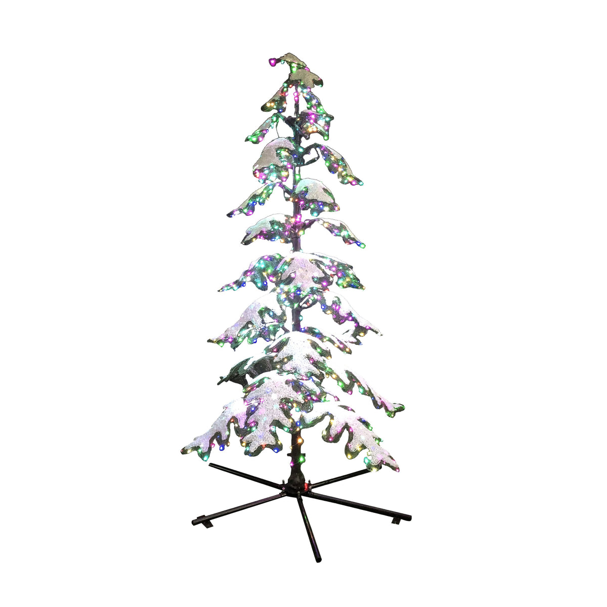 8FT LED GREEN W SNOW TREE RGB 1169 LED LIGHTS Transpac Brands