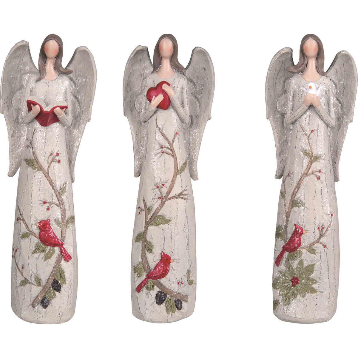 Transpac Lg Res Cute Cardinal w/Hat Set 4 Christmas Décor main image 1