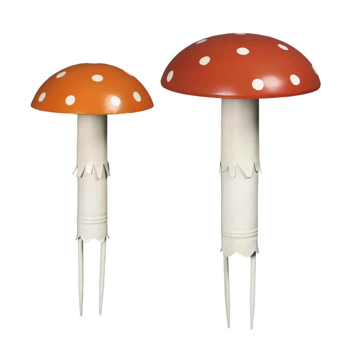 Stamped Metal Mushroom Garden Stake S/2 Transpac Brands