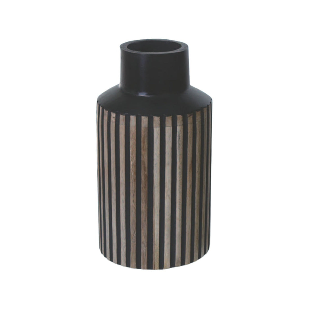 Wood Ribbed Vase Medium – Transpac Brands