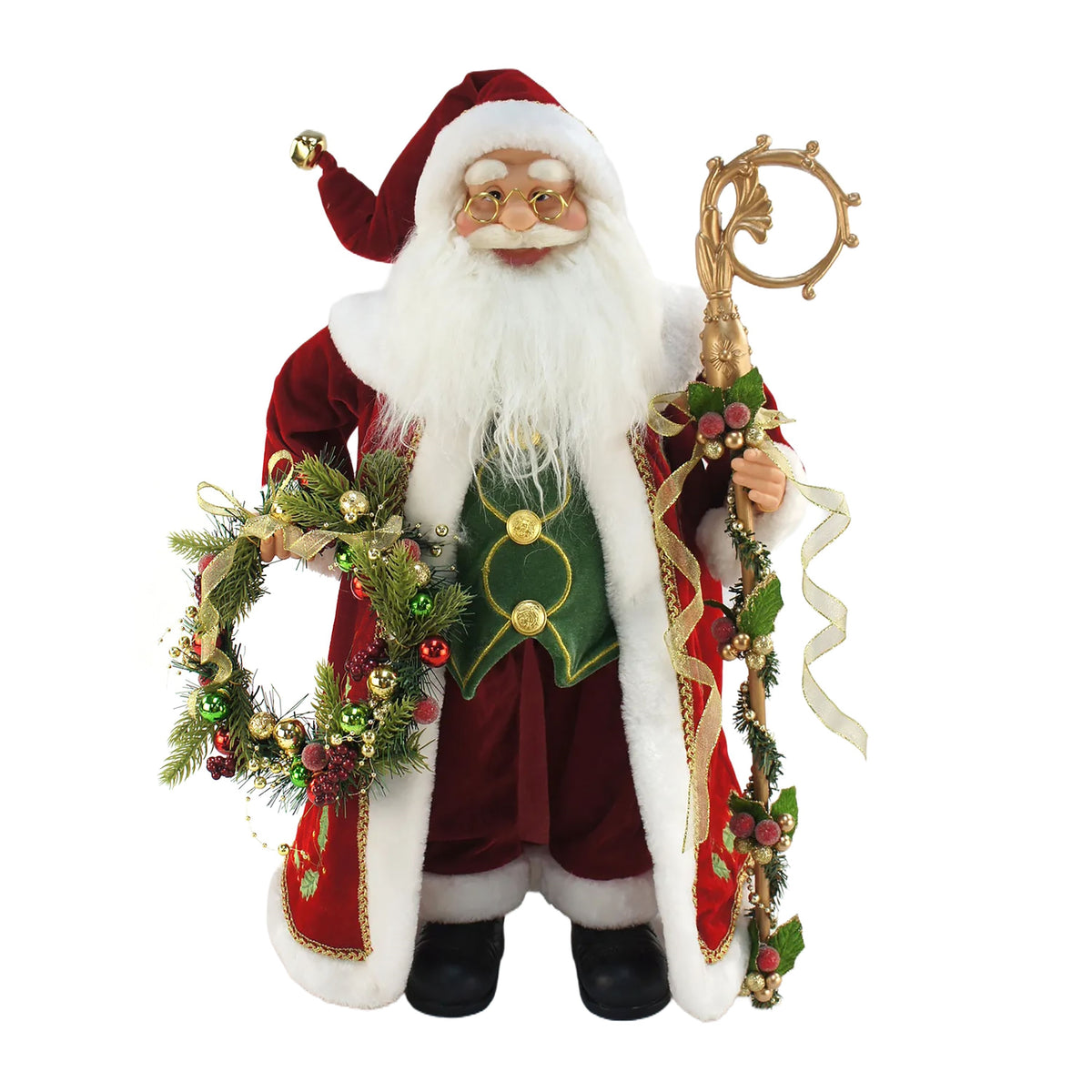 24IN RED AND GREEN TRADITIONAL SANTA – Transpac Brands