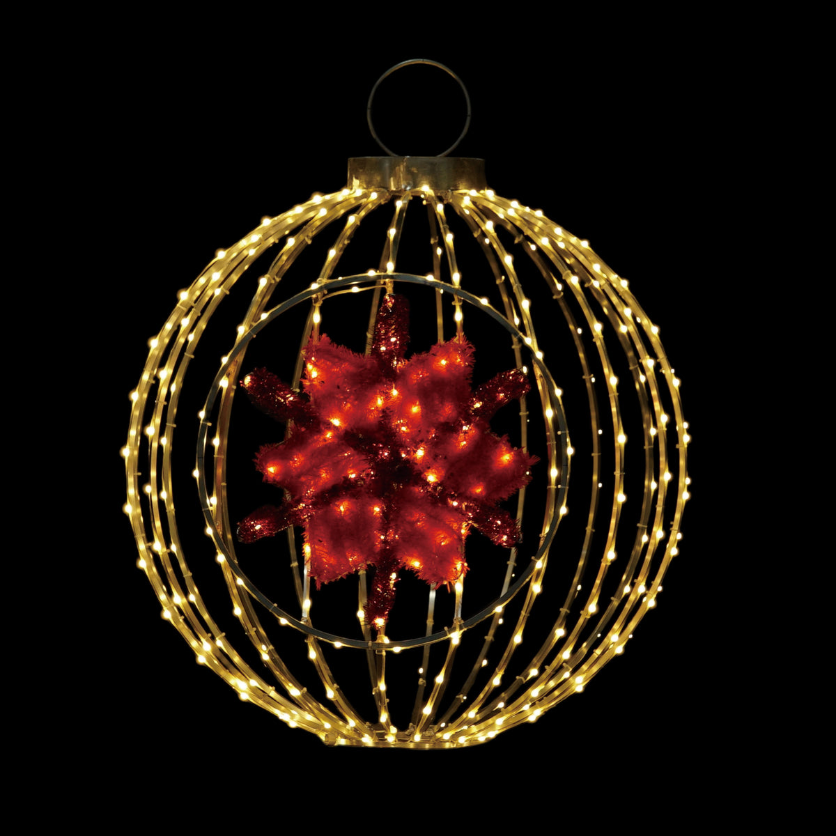48“ LED Ornament w/ Red LED Snowflake – Transpac Brands