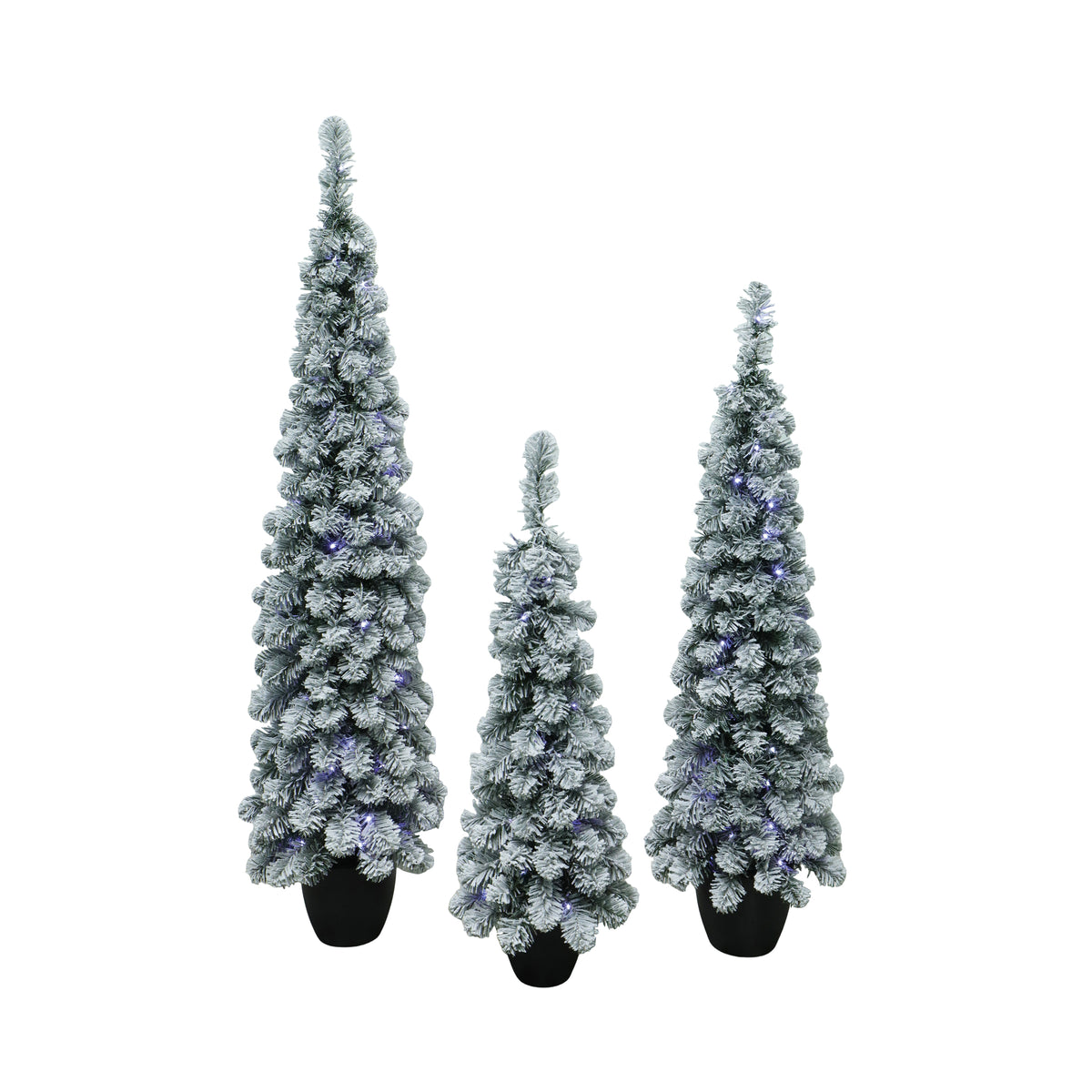 SET OF 3 FLOCKED TREE(3FT,4FT,5FT) – Transpac Brands