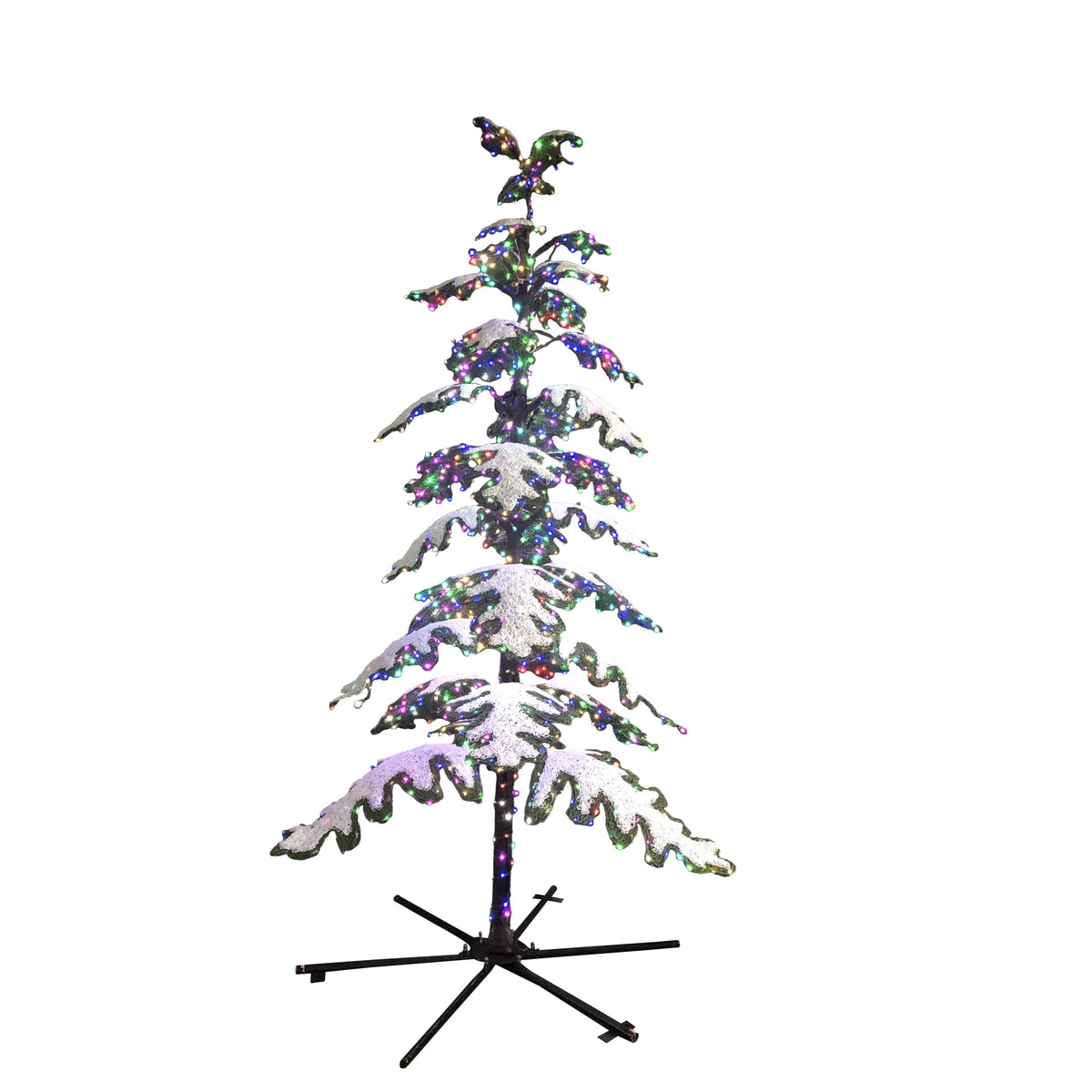 9FT LED GREEN W SNOW TREE RGB 1421 LED LIGHTS Transpac Brands