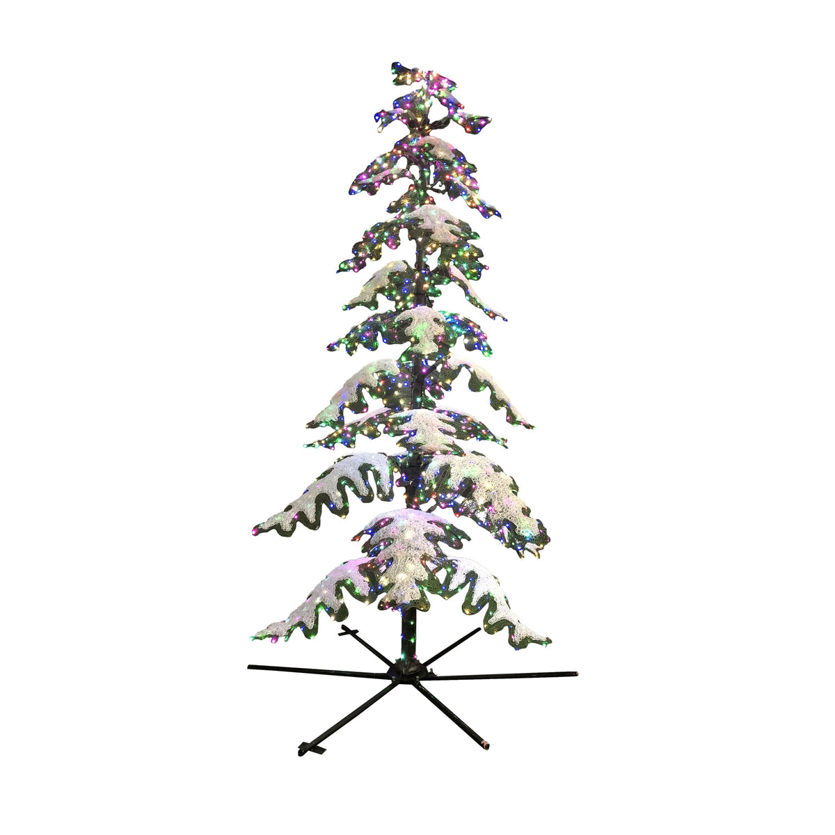 11FT LED GREEN W SNOW TREE RGB 1967 LED LIGHTS Transpac Brands