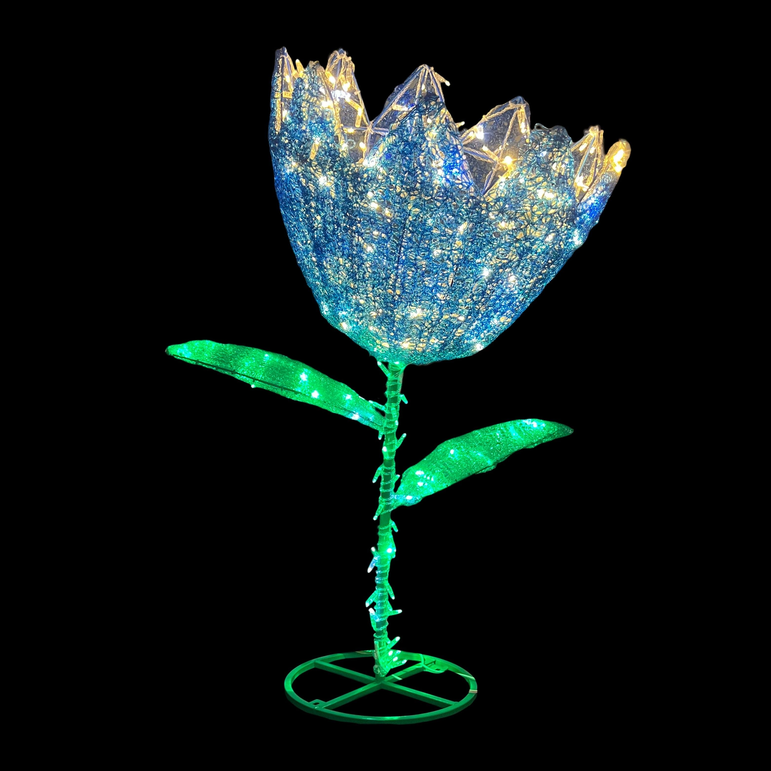 Trans Pc Led 4' LED Outdoor Blue Tulip Standing Flower - 500 L – Transpac Brands