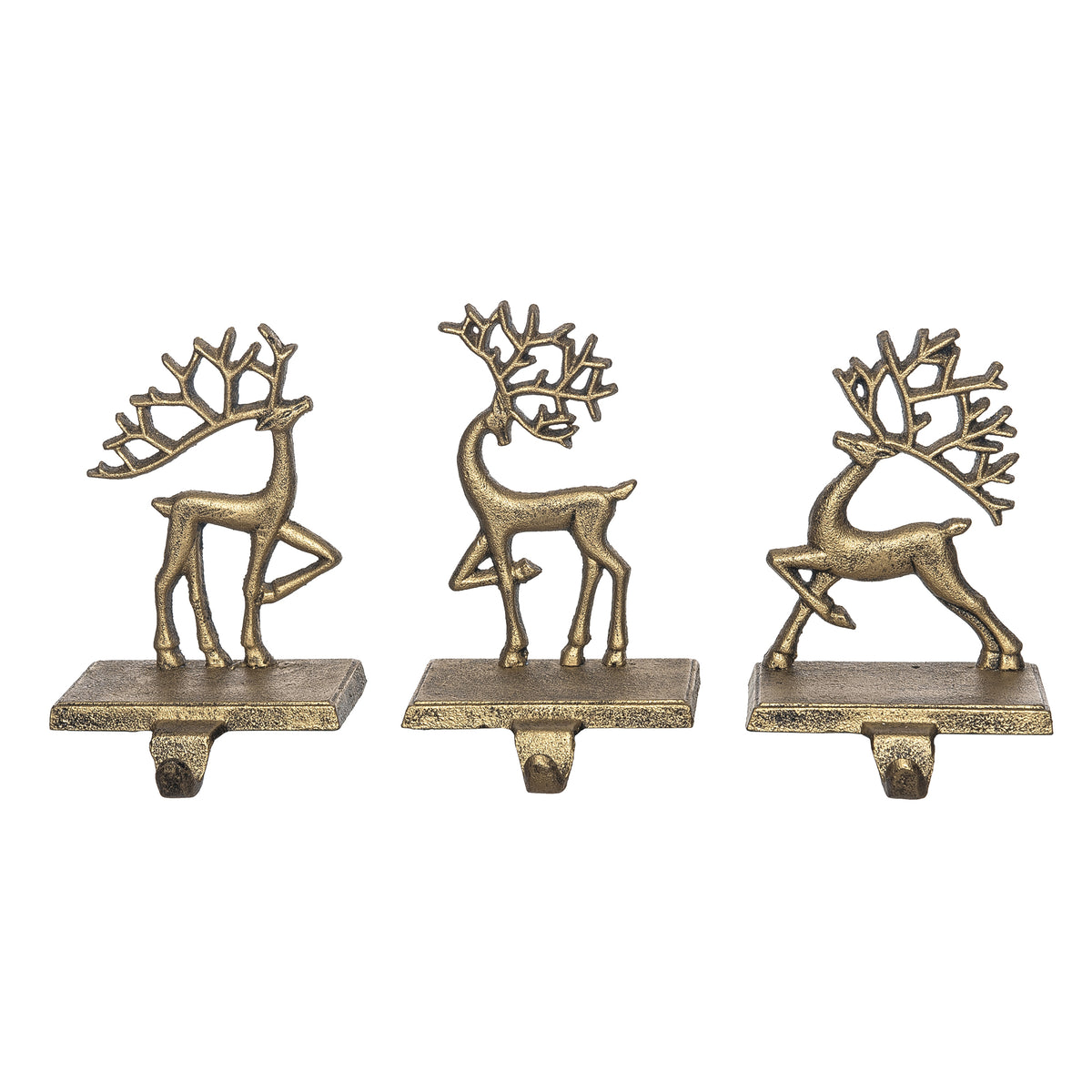 Cast Iron Reindeer Stocking Holder 3 Asst – Transpac Brands