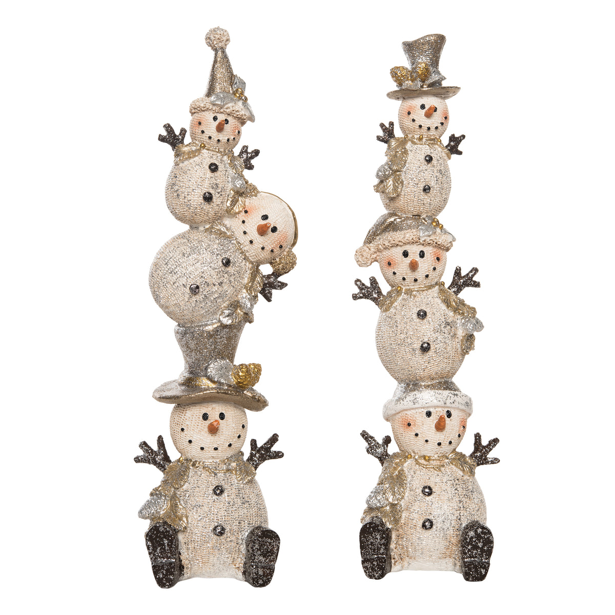 Res Metallic Stacked Snowman Fig 2 Asst – Transpac Brands