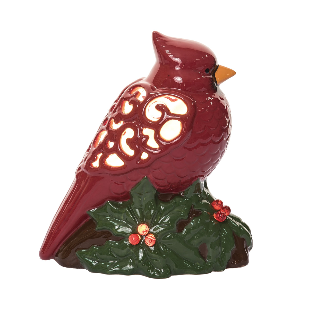 Dol Light Up Cardinal w/Holly Decor – Transpac Brands