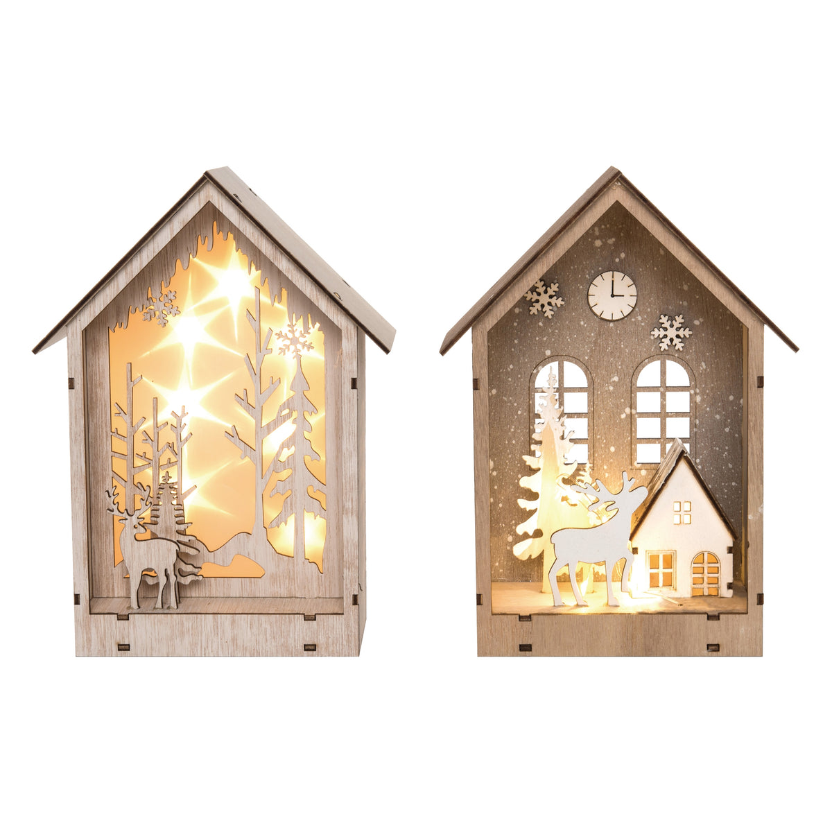 MDF Light Up Laser Cut Outdoor Holiday Scene 2 Asst – Transpac Brands