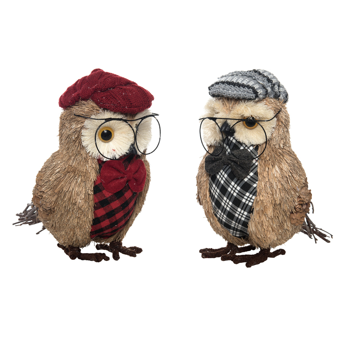 Foam Sisal Plaid Owl 2 Asst – Transpac Brands