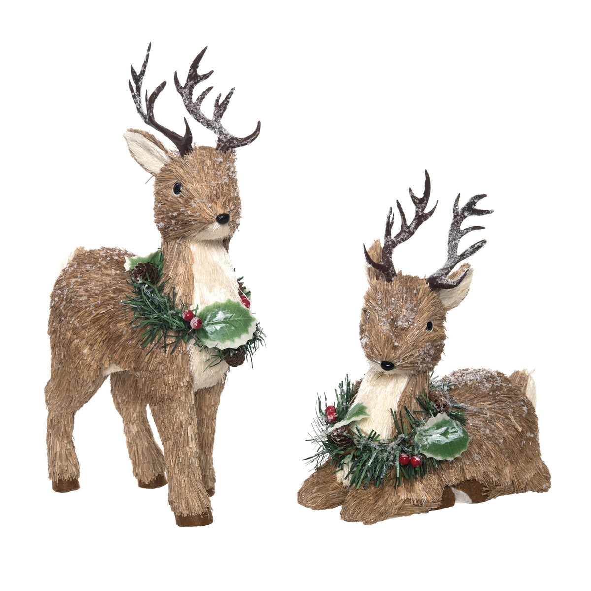 Md Foam Sisal Deer w/Wreath 2 Asst – Transpac Brands