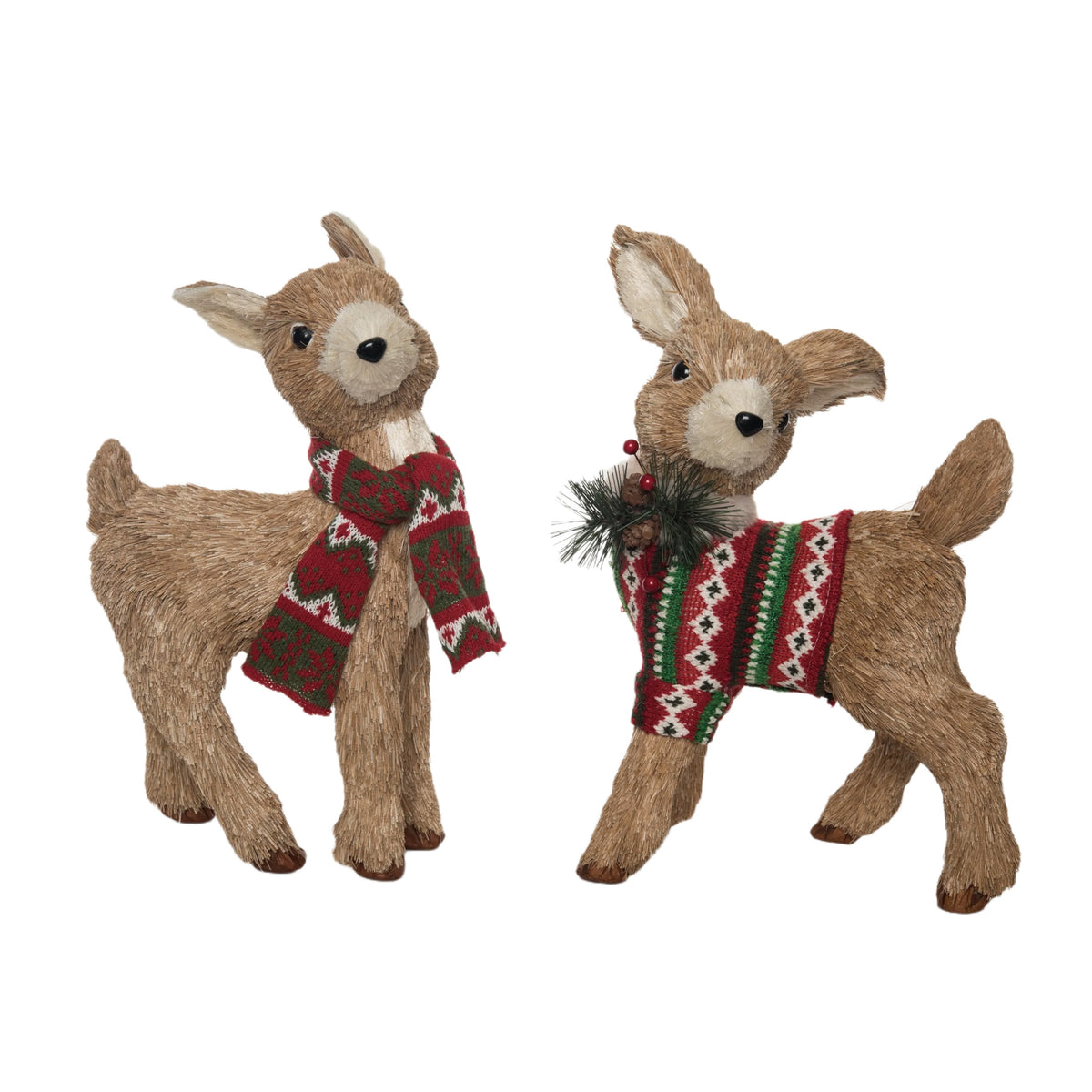 Foam Sisal Festive Deer 2 Asst – Transpac Brands