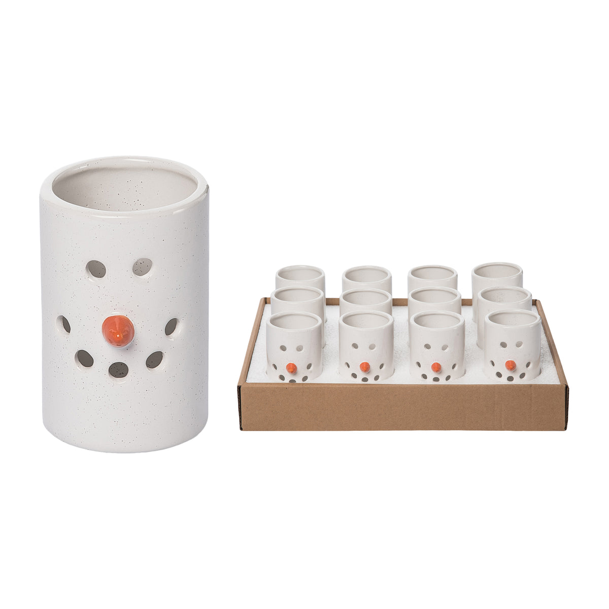 Mini Dolomite Rustic Snowman Luminary - 1 Style/12 in PDQ – Transpac Brands