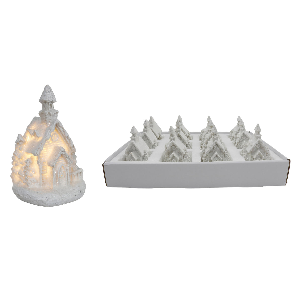 Resin LED Mini Church - 1 Style/12 in PDQ – Transpac Brands