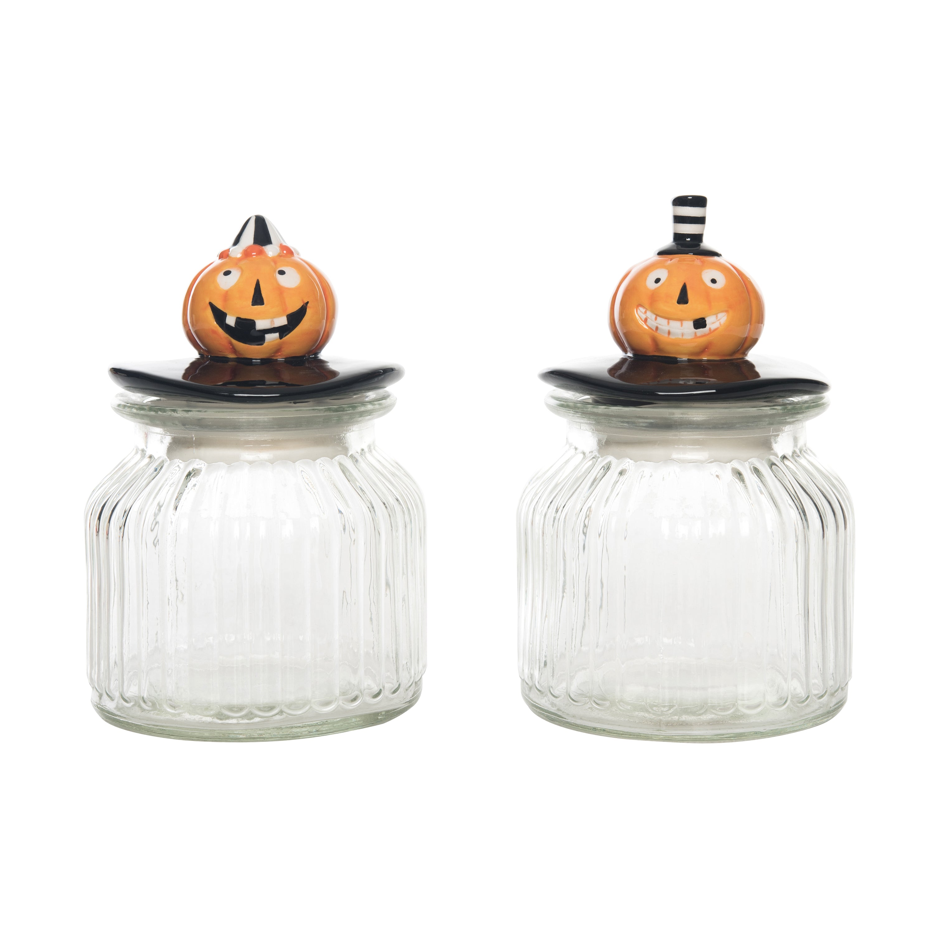 Dol/Glass Circus Jack-O-Lantern Candy Jar 2 Asst – Transpac Brands