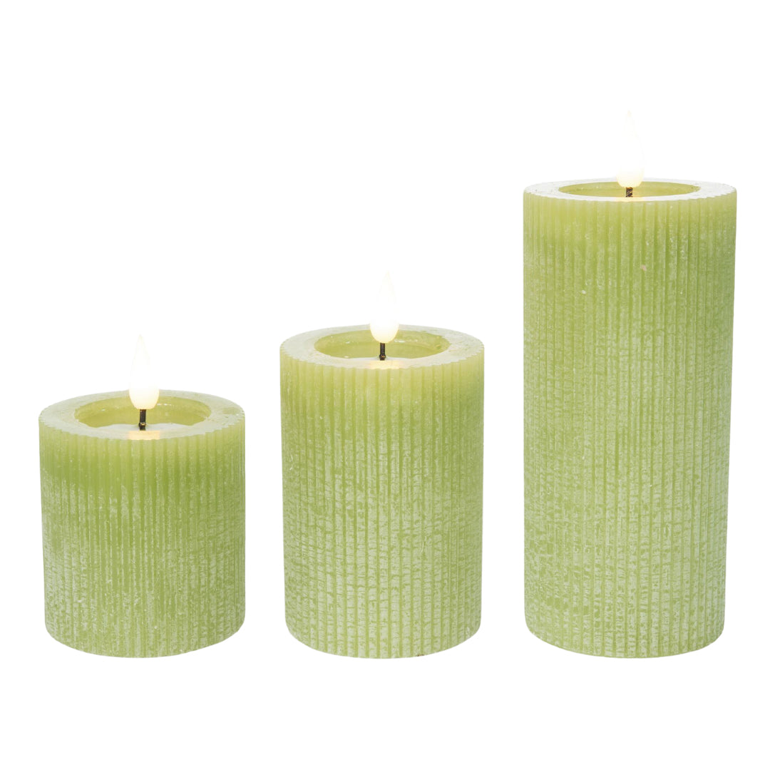 LED Wax Green Candles - Set of 3 – Transpac Brands