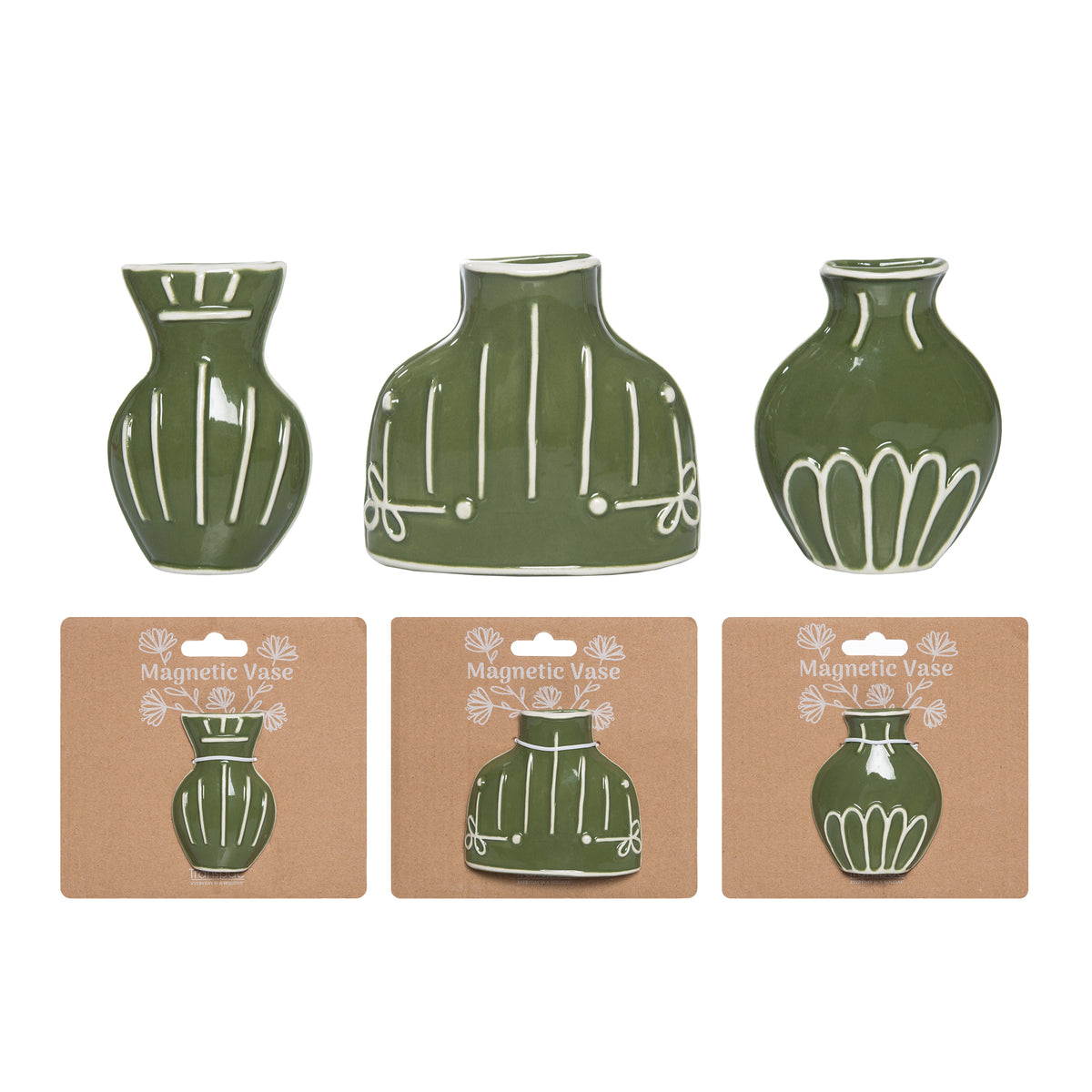 Dol Flat Magnetic Vases 3 Asst – Transpac Brands
