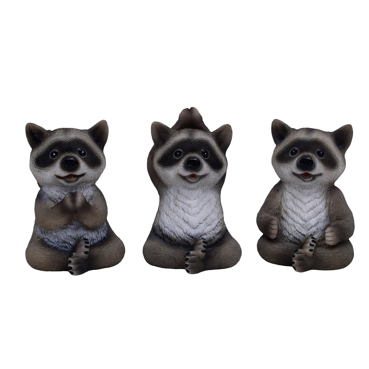 Resin Yoga Raccoon Figurines (Assortment of 3) – Transpac Brands