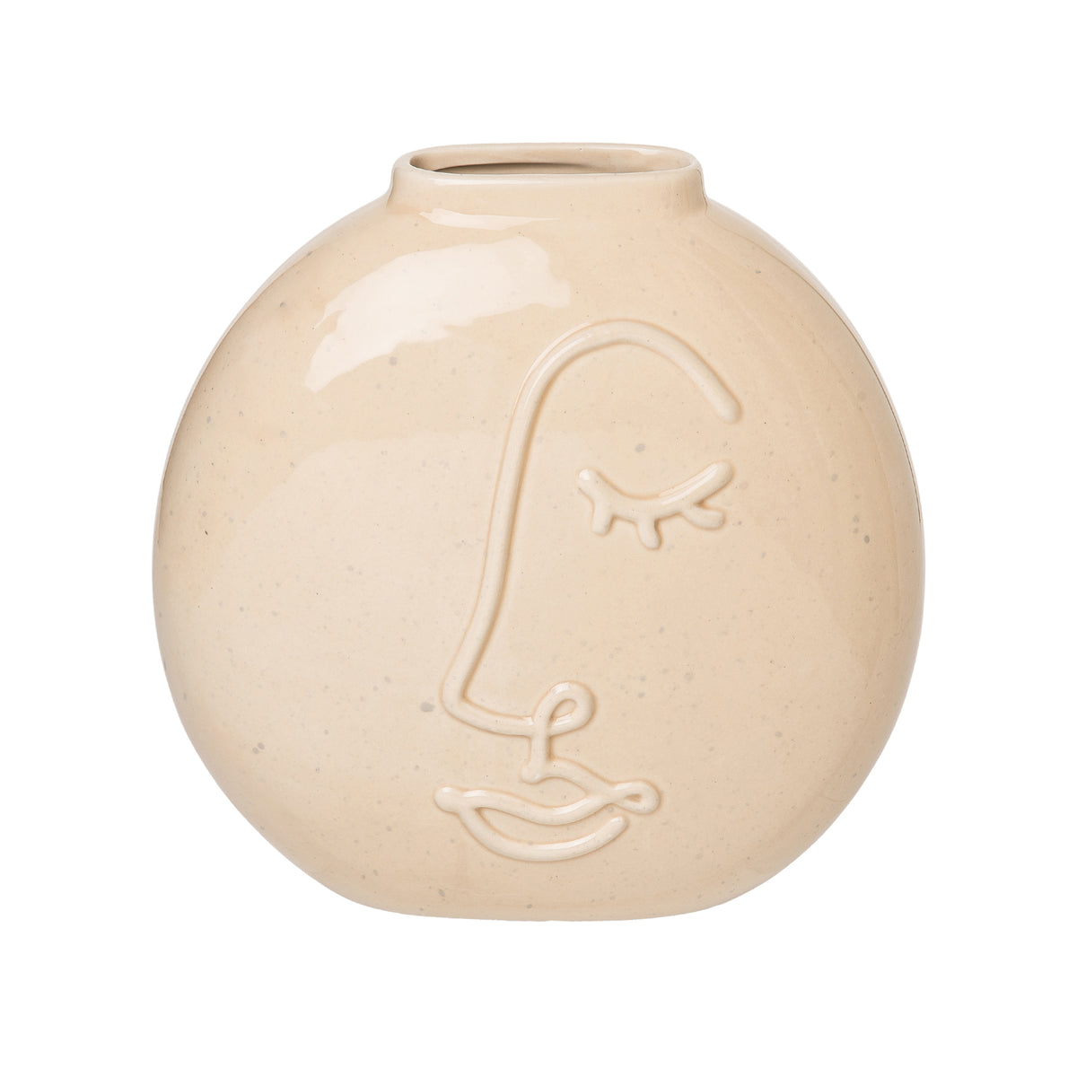 Neutral Face Ceramic Flat Vase – Transpac Brands