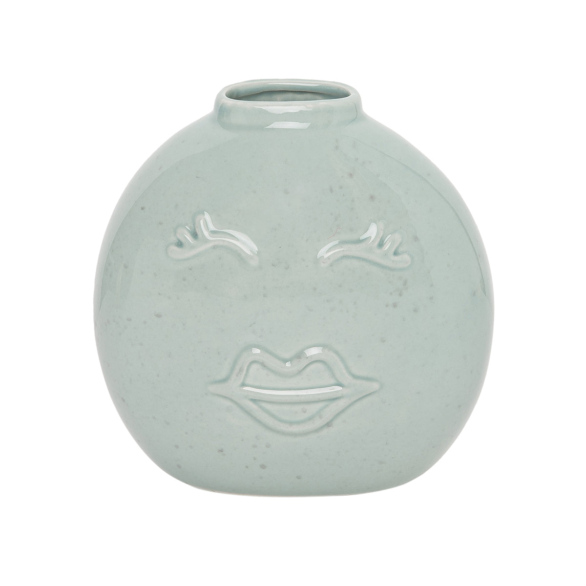 Blue Face Ceramic Flat Vase – Transpac Brands
